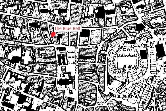 The Blue Bell on the Norfolk Ordnance Survey, 1:10,560 (1887), sheet 063/SE
