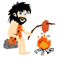 Meat-munching caveman