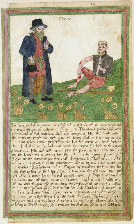 beggar and rich man Trevelyon Miscellany of 1608, Folger Shakespeare Library, fol 188r
