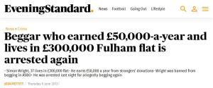 Rich beggar (2013) Evening Standard