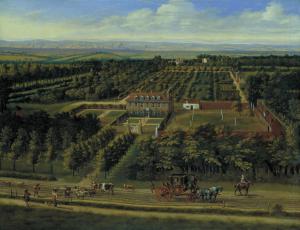 Jan Siberechts, View of a House and its Estate in Belsize, Middlesex (1696). The smoky capital is seen in the background, while in the foreground sits the kind of house where the rich could escape from the bustle, care, and dirtiness of the city.