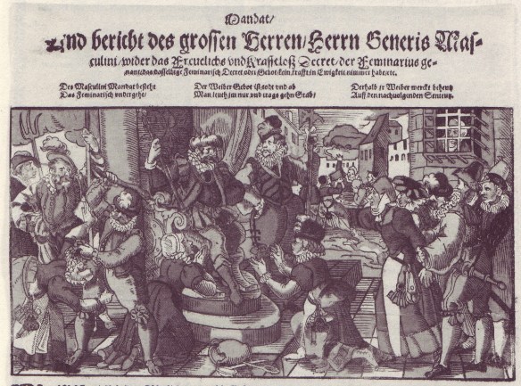 A late 16th-century satirical image of women supplicants (Christina Hofmann-Randall (éd.), Die Einblattdrucke der Universitätsbibliothek Erlangen-Nürnberg,  Erlangen: Universitätsbibliothek,  2003, p. 355)